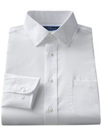 croft & barrow Fitted Solid Easy Care Spread Collar Dress Shirt