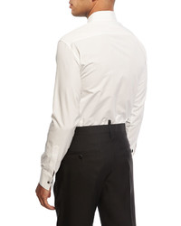 DSQUARED2 Formal Tuxedo Shirt With Contrast Buttons White