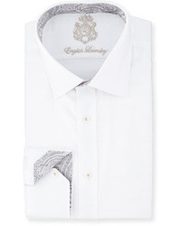 English Laundry Herringbone Dress Shirt White