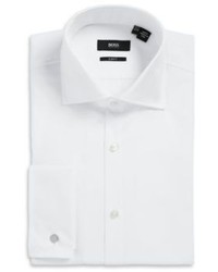 Hugo Boss Jacco Us Slim Fit Spread Collar Cotton French Cuff Dress Shirt 155r White