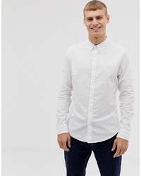 Hollister Icon Logo Oxford Shirt Muscle Skinny Fit In White