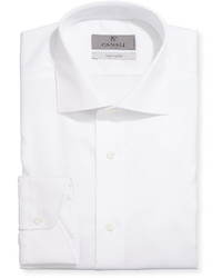 Canali Impeccabile Modern Fit Textured Solid Cotton Dress Shirt