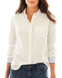 jcpenney Jcp Long Sleeve Oxford Shirt