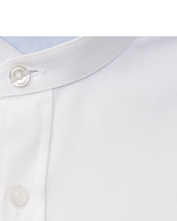 Hugo Boss Jowis White Slim Fit Grandad Collar Cotton Piqu Shirt