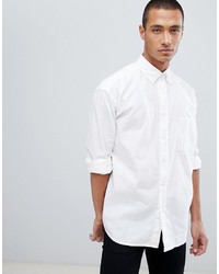 BOSS Leight Relaxed Fit Oxford Shirt In White