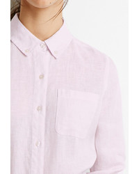 Forever 21 Linen Button Collar Shirt