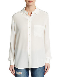 Vince Linen Jersey Back Silk Shirt