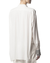 Acne Studios Long Sleeve Button Up Collared Shirt White