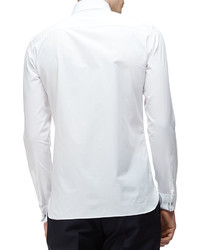 Burberry Long Sleeve Formal Tuxedo Shirt White