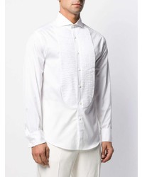 Brunello Cucinelli Long Sleeve Pleated Bib Shirt