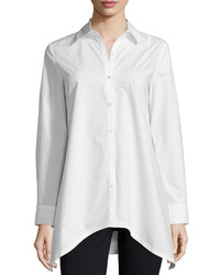 Derek Lam 10 Crosby Long Sleeve Tie Back Shirt Soft White