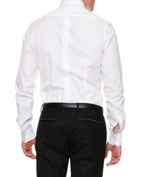 Dolce & Gabbana Long Sleeve Woven Button Front Shirt White