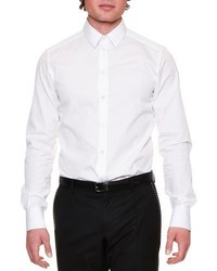 Dolce & Gabbana Long Sleeve Woven Button Front Shirt White