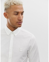 BOSS Mabsoot Slim Fit Oxford Shirt In White