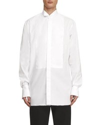 Burberry Macram Trim Cotton Tuxedo Shirt White