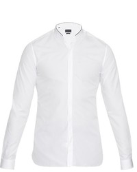 Lanvin Mandarin Collar Button Cuff Cotton Shirt
