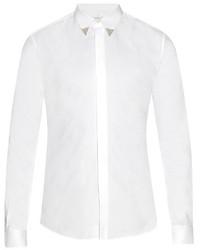 Givenchy Metal Tip Collar Cotton Poplin Shirt