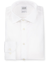 Armani Collezioni Modern Fit Cotton Poplin Dress Shirt White
