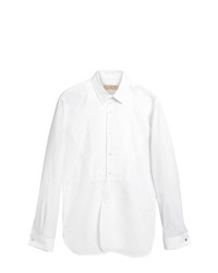 Burberry Modern Fit Pick Stitch Detail Bib Cotton Poplin Dress Shirt