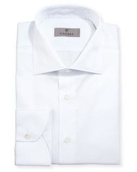 Canali Modern Fit Twill Dress Shirt White