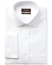 Tasso Elba Non Iron White Diamond Textured French Cuff Shirt