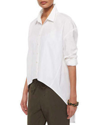 Eileen Fisher Organic Cotton Button Front High Low Shirt