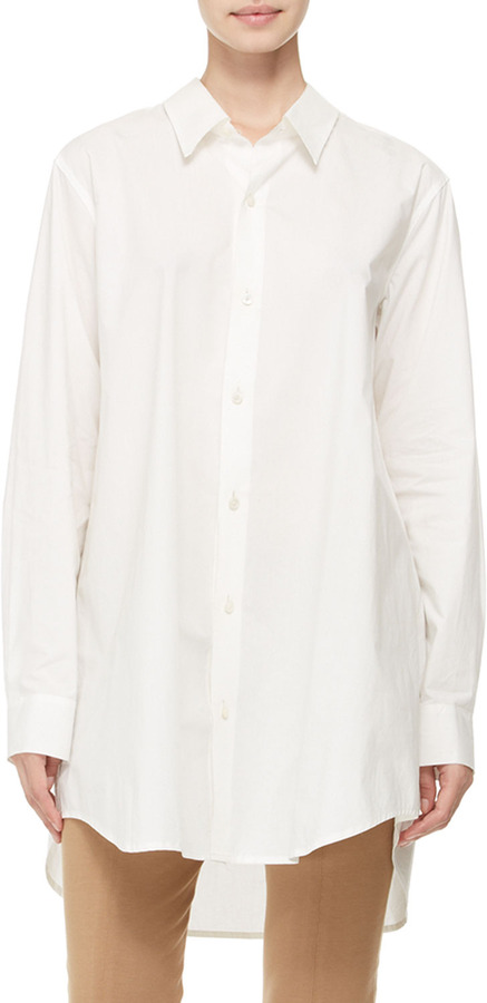oversized white button down shirt
