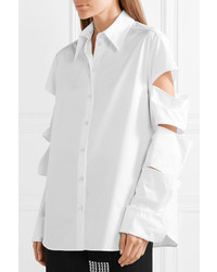 Christopher Kane Oversized Cutout Cotton Poplin Shirt