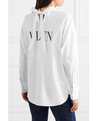Valentino Oversized Printed Cotton Poplin Shirt