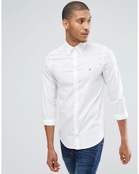 Tommy Hilfiger Oxford Shirt With Stretch In Slim Fit In White