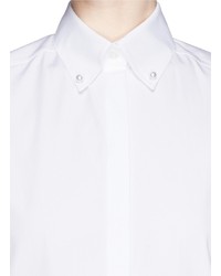 Givenchy Pearl Button Down Collar Cotton Poplin Shirt