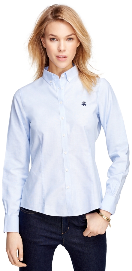 Brooks Brothers Petite Non Iron Tailored Fit Supima Cotton Dress Shirt ...