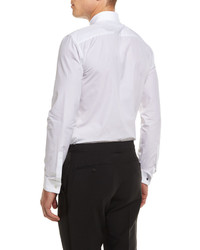 Burberry Pleated Bib Tuxedo Shirt White