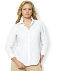 Lauren Ralph Lauren Plus Size Wrinkle Free Oxford Dress Shirt