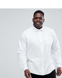 ASOS DESIGN Plus Stretch Regular Fit Oxford Shirt In White