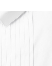 Burberry Prorsum White Slim Fit Bib Front Cotton Tuxedo Shirt