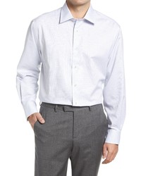 David Donahue Regular Fit Plaid Cotton Dress Shirt