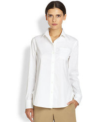 Theory Rogene Luxe Stretch Cotton Shirt