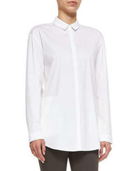Lafayette 148 New York Sabira Cotton Stretch Long Sleeve Shirt