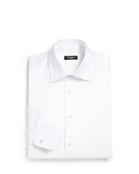 Saks Fifth Avenue Black Label White Cotton Dress Shirt White