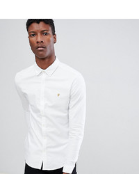 Farah Sansfer Skinny Fit Oxford Shirt In White