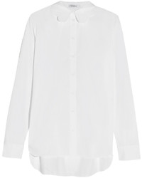 Carven Scalloped Cotton Poplin Shirt White
