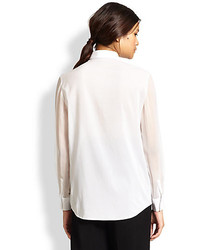 3.1 Phillip Lim Sheer Paneled Silkcotton Shirt