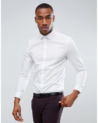 Burton Menswear Skinny Fit Smart Shirt In Dobby Stretch