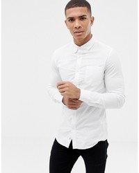 Burton Menswear Skinny Oxford Shirt With Stretch