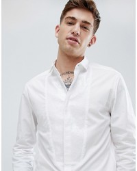 ASOS DESIGN Skinny Sa Shirt With Sequin Bib In White