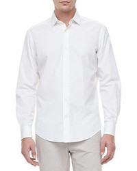 Lanvin Slim Cut Woven Dress Shirt White