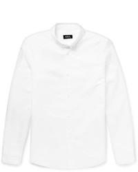 A.P.C. Slim Fit Button Down Collar Cotton Oxford Shirt