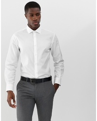 Celio Slim Fit Long Sleeve Smart Shirt In White