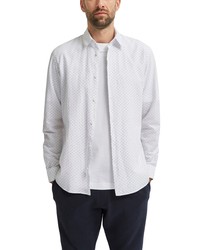 Selected Homme Slim Fit Organic Cotton Linen Button Up Shirt In White At Nordstrom
